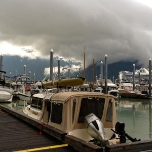 The clouds move in and out constantly and quickly