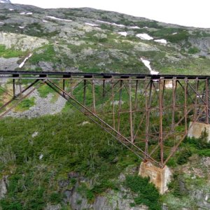 White Pass railroad bridge built in 1901