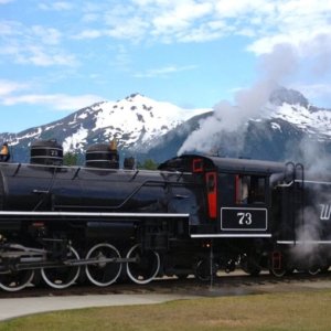 Oh, boy!  We get to ride a train!  The historic White Pass and Yukon Route narrow gauge.