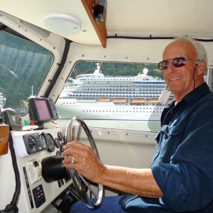 Passing the cruise ships when entering Skagway