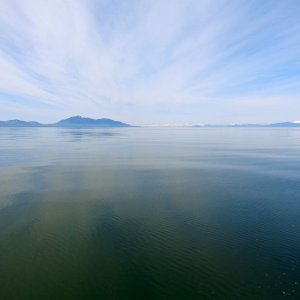 VERY calm seas and interesting sky.