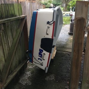 Media 'Made a dolly for wheeling Baby C around the yard and garage.' in album '1995 C-Dory 10 foot Row Boat'