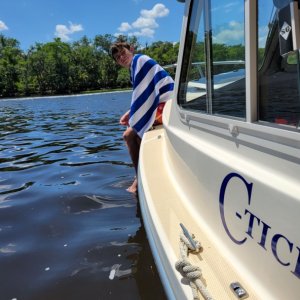 Media 'My Son Relaxing on Bow' in album 'Anchored at Redneck Beach Debary Fl'