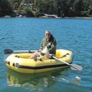 Media 'Pat and Baxter in Dinghy at Blind Island 8-16-16' in album 'Daydream at Chuckanut Bay 6-12-16'