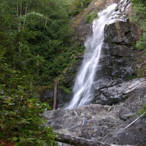 (CAVU) This waterfall above Toba Resort is the source of water for his hydropower plant capable of 22KW