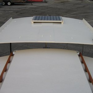 Cockpit cover, view from front of boat.