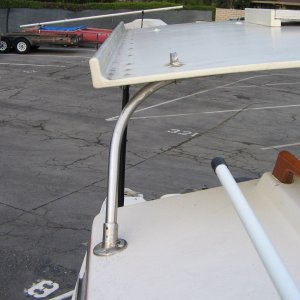 Cockpit cover, forward arch support detail.