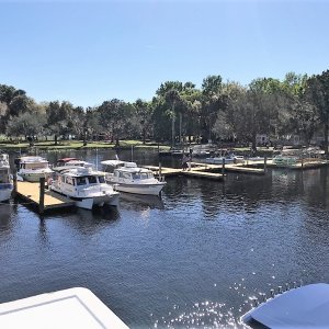 Boats on the east dock at Hontoon for the gathering.
