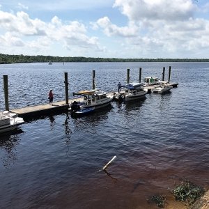 Docked at Corky Bells Restaurant in Palatka