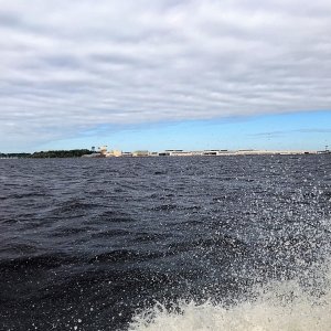 Cruising outside of the security zone at Naval Air Station Jacksonville.  Little windy and choppy!