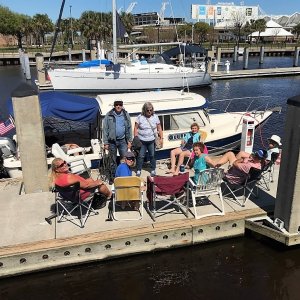 Socializing on the Jacksonville Metropolitan Park Marina Dock