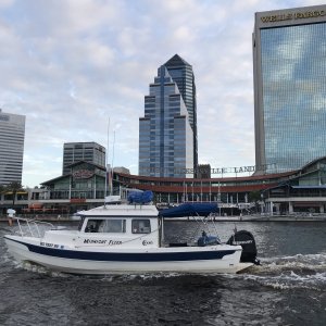 Midnight Flyer with Jacksonville Landing in the background.