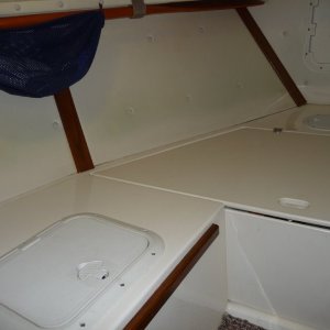 Media 'Cutty, Forward to Port.
Wooden boat paddle held up under port forward deck.
Access hatch to storage locker.' in album 'Cutty, Forward to Port.
Wooden boat paddle held up under port forward deck.
Access hatch to storage locker.'