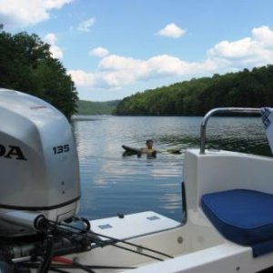Media 'floating away' in album '1st night anchored in a cove.'