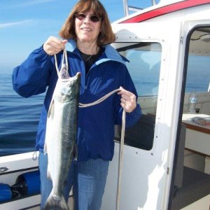 Susan at Port Angeles on a beautiful day.