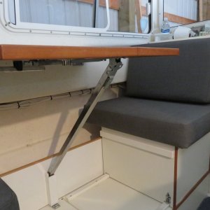 Table leg Modification allows for much better leg room.