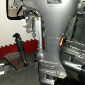 Kicker mounted to transom full lock starboard