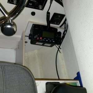 Top view of helm storage bin.