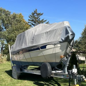 Boat cover, bow view