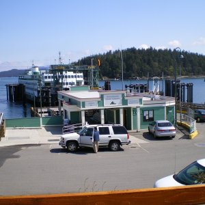 Busy ferry landing