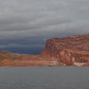 Early morning with black clouds to the west