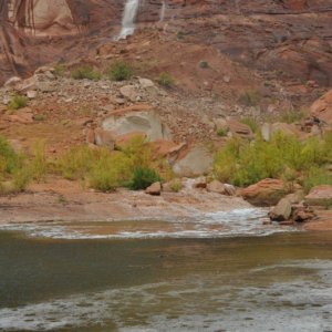 Now see the river flowing by the same rocks