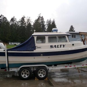 Our first day of ownership of Salty....we are so excited....in dry dock now but not for long!