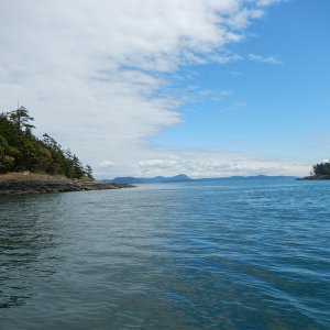 Nearing the passage between those islands