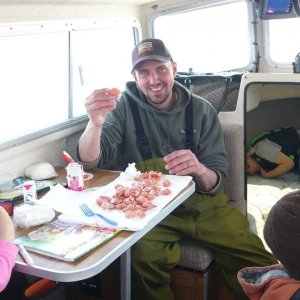 Media 'lunch time after pulling pots 2014 shrimp' in album 'cleaning table we made'