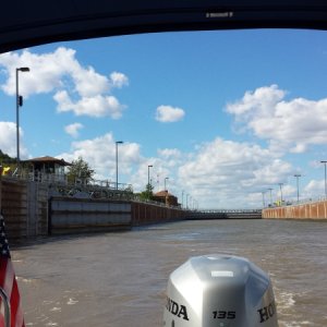 Crystal Sea leaving lock 22.