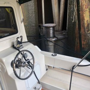 Media 'Locking through, love the station in the cockpit.' in album 'Green Turtle Marina Barkley Lake'