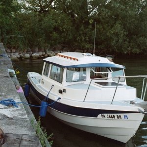 Soapy Joe docked on Wolfe Island, Ontario