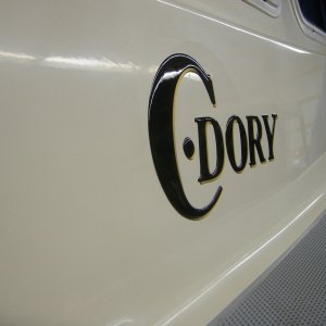 New C Dory raised lettering 
(too nice to refer to as decals)