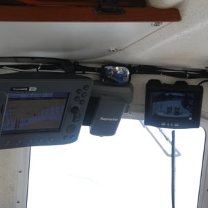The search light control panel is up and out of the way. Hopefully it is protected from any accidental bumping.