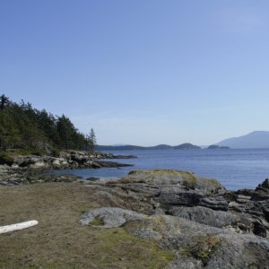 Looking south along Patos back towards Shallow bay and Fox cove on Sucia Island