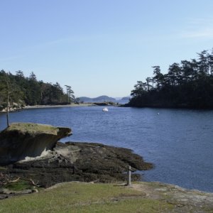 Looking from the old landing back towards the beach