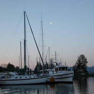 (Primative) 
moon over Cathlamet
fish time