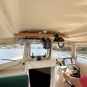 Interior with Mike at the helm during the Survey.