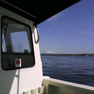 Media 'On the Columbia, with Mt. Hood in background.' in album 'Full camper top'