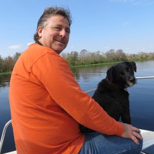 Two of my best friends on deck, cruising around.