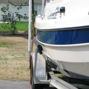 Trailer side bunks covered with indoor/outdoor carpeting