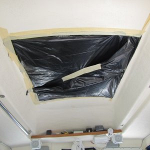 Dust collector in place prior to cutting roof