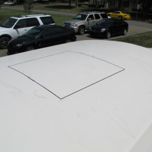 14" square hole marked