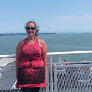Media 'Caryn on ferry-going home' in album 'Start of trip.  Tswassen Ferry to Nanaimo'