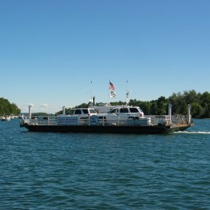 (Not For Hire) Ironton, MI ferry. Self propelled, but on cables. Don\'t pass too close.