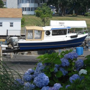 Media 'Leveled off on the fork lift and brought back into storage' in album 'Our 2012 new home:   Port Niantic boat valet facility in Niantic Bay Connecticut.'