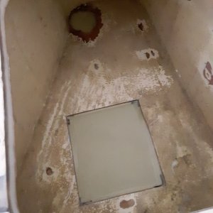 sealing up the holes. Part of this flat area will be cut out for the tank inserts