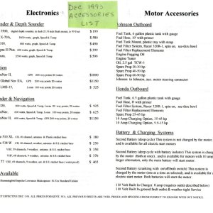 C-Dory Brochure 
Dec 1993 Pg 2 
Accessories List