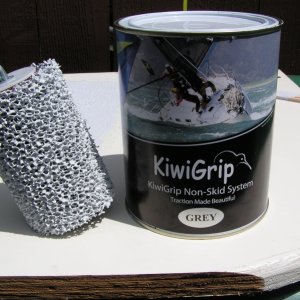 "KIWI GRIP" in grey and the "loopy-goopy" roller that is required for application.
