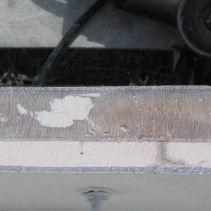 water perking up through crack in filler